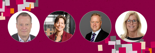 Kollage med porträttfoton av medverkande i programpunkten Framtidsvisioner.